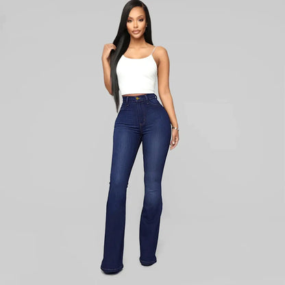 Classic High Waist Slim Denim Pants for Women
