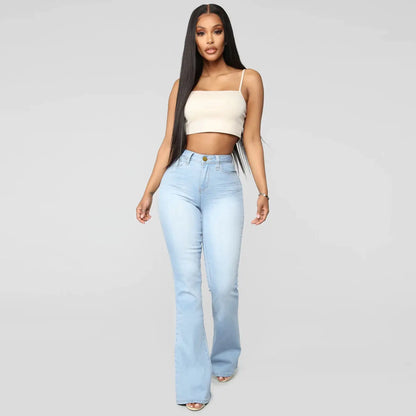 Classic High Waist Slim Denim Pants for Women