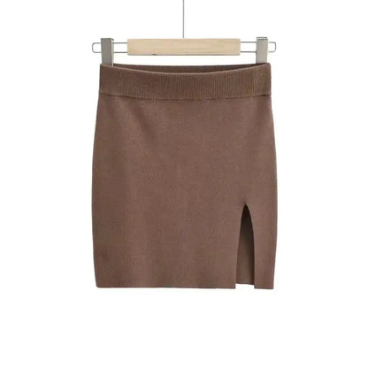 Chic High-Waist Slit Skirt