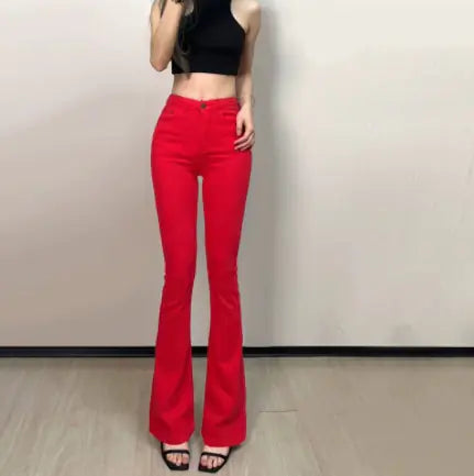 Classic High Waist Slim Denim Pants for Women